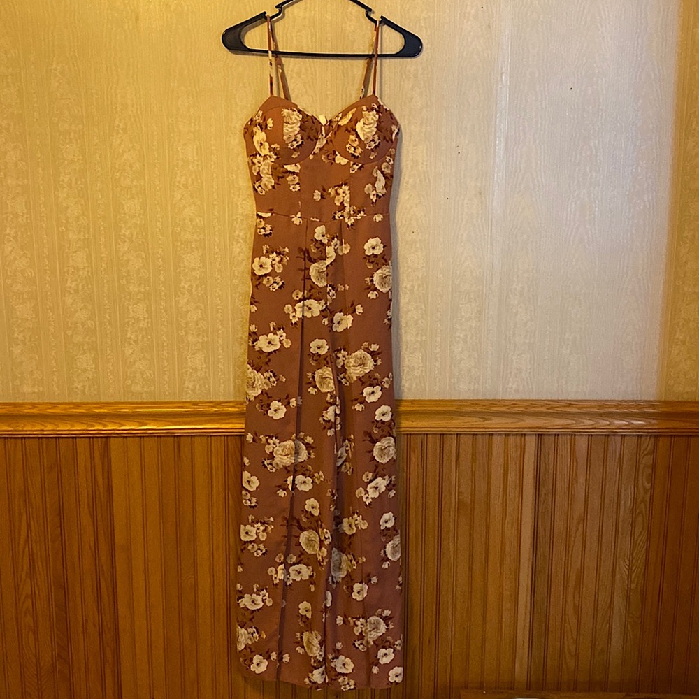 Pink floral jumpsuit
